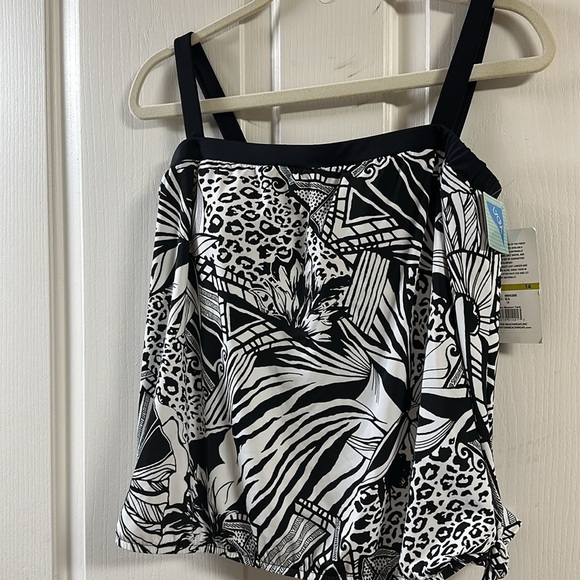 NWT MAXINE of HOLLYWOOD Bandeau Blouson Tankini and Swim Short Set Sz 14 - Picture 1 of 12